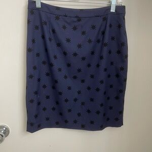 Navy Star Print Skirt